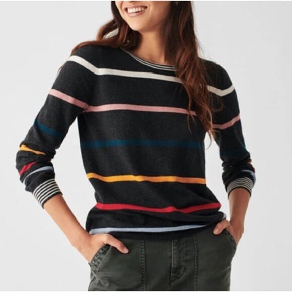 Faherty Surf Sweater In Multi Ski Stripe - Cotton/Cashmere Sz Large - Picture 1 of 7